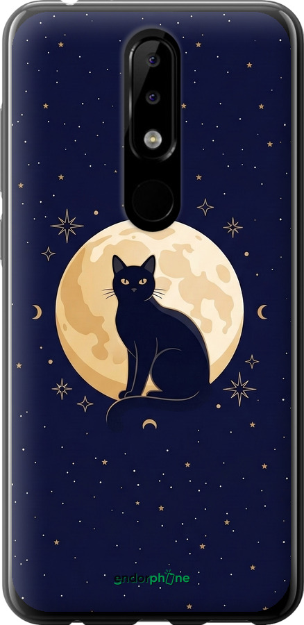2D пластиковый чехол Cute Cat Celestial/Witchy для Nokia 5.1 Plus - 6787t-1543 изображение 
