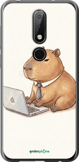 Силіконовий чехол Funny Capybara CEO Working для Nokia 6.1 Plus - 6777u-1539 изображение 