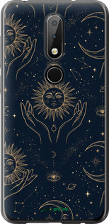 Силиконовый чехол 'Celestial Harmony: Sun & Moon Gold Mystic Pattern' для Nokia 6.1 Plus изображение 3