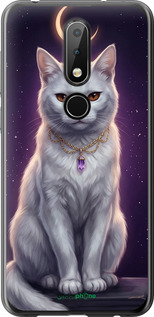 Силиконовый чехол Mystic White Cat Gothic Dark Purple Gold для Nokia 6.1 Plus - 6805u-1539 изображение 