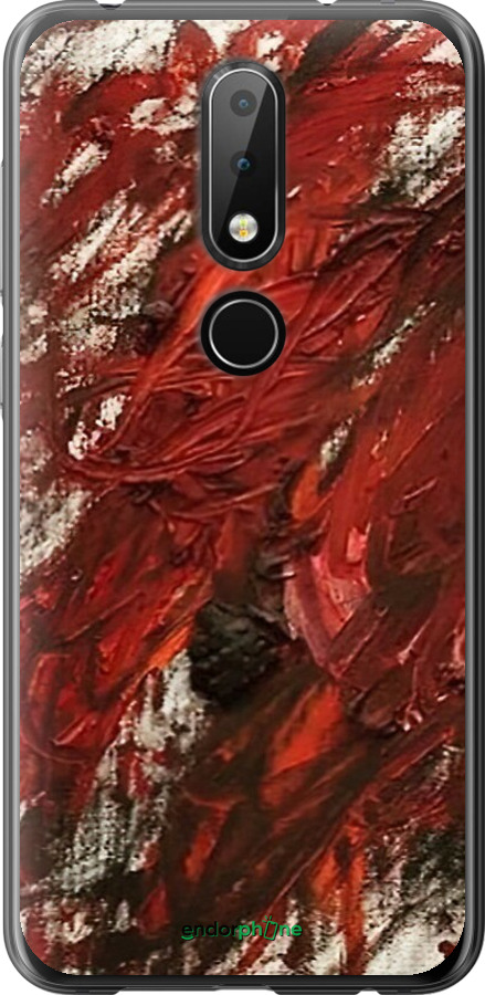 Силиконовый чехол Абстрактная композиция в красных тонах для Nokia 6.1 Plus - 6541u-1539 изображение 