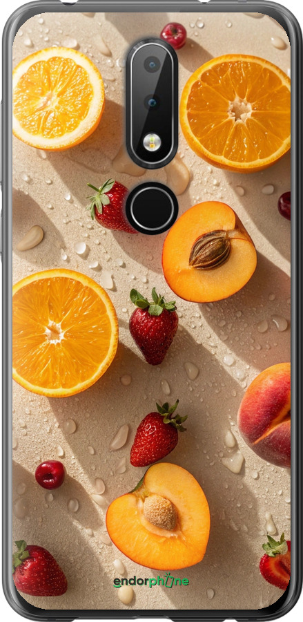 Силиконовый чехол Фрукты 3 для Nokia 6.1 Plus - 6703u-1539 изображение 