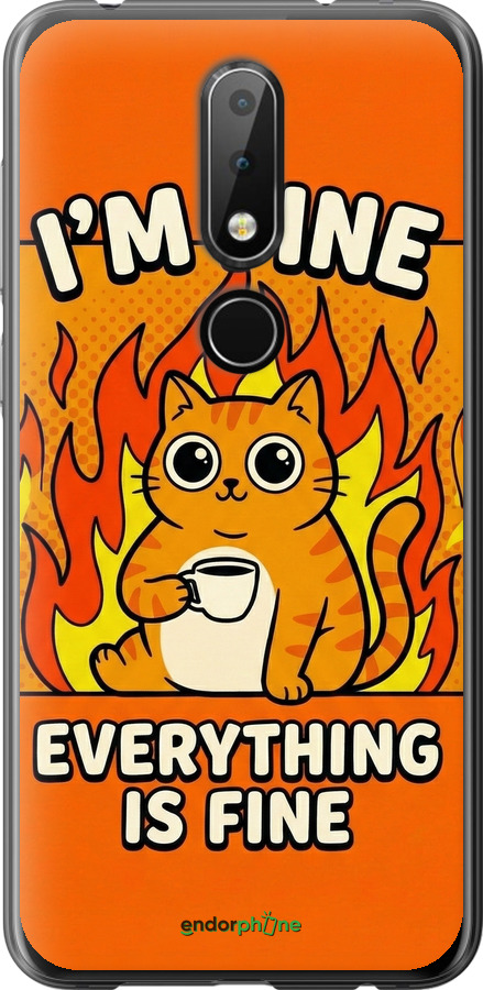 Силиконовый чехол Funny Cat для Nokia 6.1 Plus - 6786u-1539 изображение 