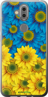 Силіконовий чехол Жовто-блакитні квіти  для Nokia 7.1 Plus - 1048u-1606 изображение 