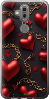 Силіконовий чехол Сердечки для Nokia 7.1 Plus - 5831u-1606 изображение 