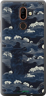 2D пластиковый чехол Морская тематика в стиле арт-деко для Nokia 7 Plus - 6520t-1354 изображение 