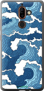 2D пластиковий чехол Абстрактний малюнок морських хвиль для Nokia 7 Plus - 6538t-1354 изображение 
