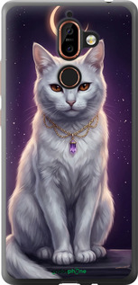 2D пластиковий чехол Mystic White Cat Gothic Dark Purple Gold для Nokia 7 Plus - 6805t-1354 изображение 