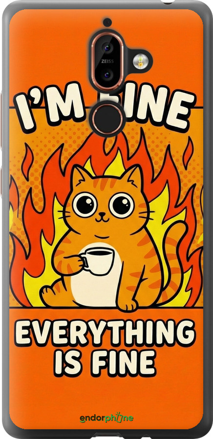 2D пластиковий чехол Funny Cat для Nokia 7 Plus - 6786t-1354 изображение 