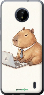 Силиконовый чехол 'Funny Capybara CEO Working' для Nokia C20 изображение 1