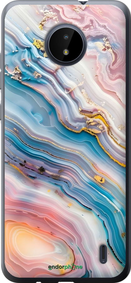 Силиконовый чехол Мрамор красивый для Nokia C20 - 6376u-2510 изображение 