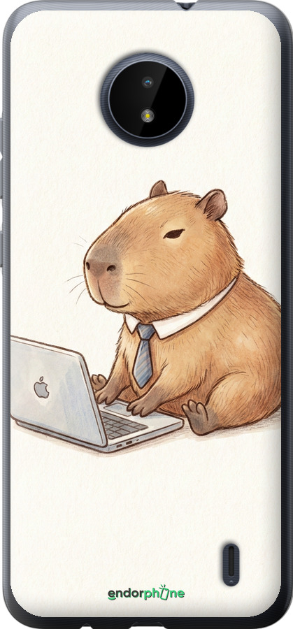 Силиконовый чехол Funny Capybara CEO Working для Nokia C20 - 6777u-2510 изображение 
