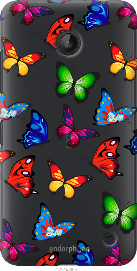 Силиконовый чехол Красочные мотыльки для Nokia Lumia 630 - 4761u-365 изображение 