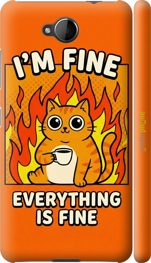 3D пластиковый матовый чехол Funny Cat для Nokia Lumia 650 - 6786m-393 изображение 