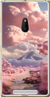 Силиконовый чехол Розовые облака для Nokia Lumia 830 - 5660u-329 изображение 