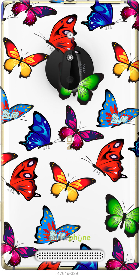 Силіконовий чехол Барвисті метелики для Nokia Lumia 830 - 4761u-329 изображение 