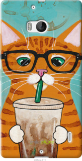 Силіконовий чехол Зеленоокий кіт в окулярах для Nokia Lumia 930 - 4054u-311 изображение 