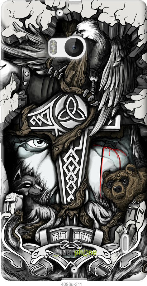 Силиконовый чехол Тату Викинг для Nokia Lumia 930 - 4098u-311 изображение 