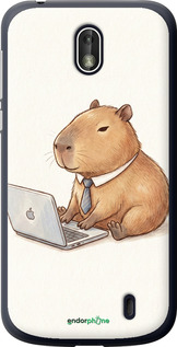 Силиконовый чехол 'Funny Capybara CEO Working' для Nokia 1 изображение 1