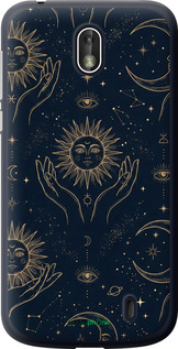 Силиконовый чехол 'Celestial Harmony: Sun & Moon Gold Mystic Pattern' для Nokia 1 изображение 3