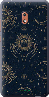 Силиконовый чехол 'Celestial Harmony: Sun & Moon Gold Mystic Pattern' для Nokia 2.1 изображение 3