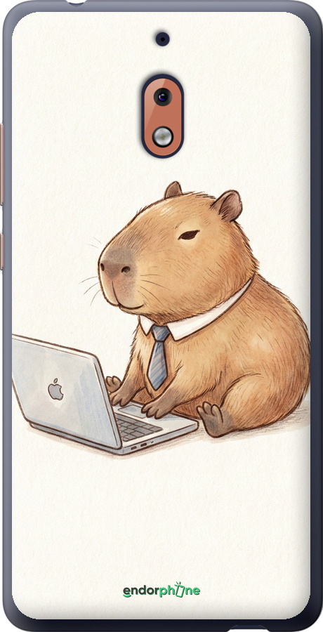 Силіконовий чехол Funny Capybara CEO Working для Nokia 2.1 - 6777u-1532 изображение 