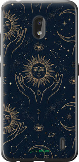 Силиконовый чехол Celestial Harmony: Sun & Moon Gold Mystic Pattern для Nokia 2.2 - 6778u-1706 изображение 