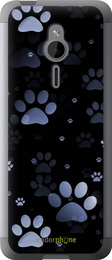 Силиконовый чехол С синими отпечатками лап для Nokia 230 - 6441u-339 изображение 