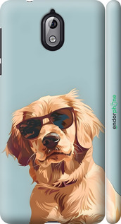 3D пластиковий матовий чехол Пес в очках для Nokia 3.1 - 6381m-1530 изображение 