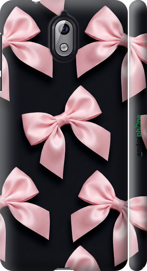 3D пластиковый матовый чехол Coquette Ribbons Dark Coquette для Nokia 3.1 - 6767m-1530 изображение 