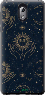 Силиконовый чехол Celestial Harmony: Sun & Moon Gold Mystic Pattern для Nokia 3.1 - 6778u-1530 изображение 
