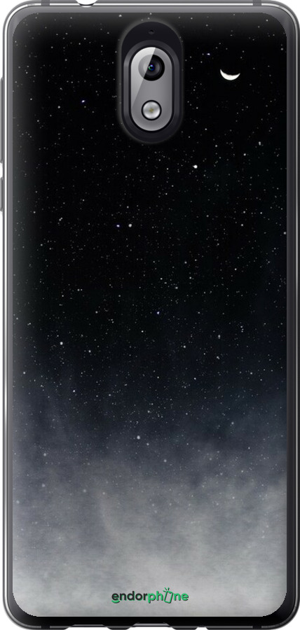 Силіконовий чехол Голубые облака, Голубая луна для Nokia 3.1 - 6396u-1530 изображение 