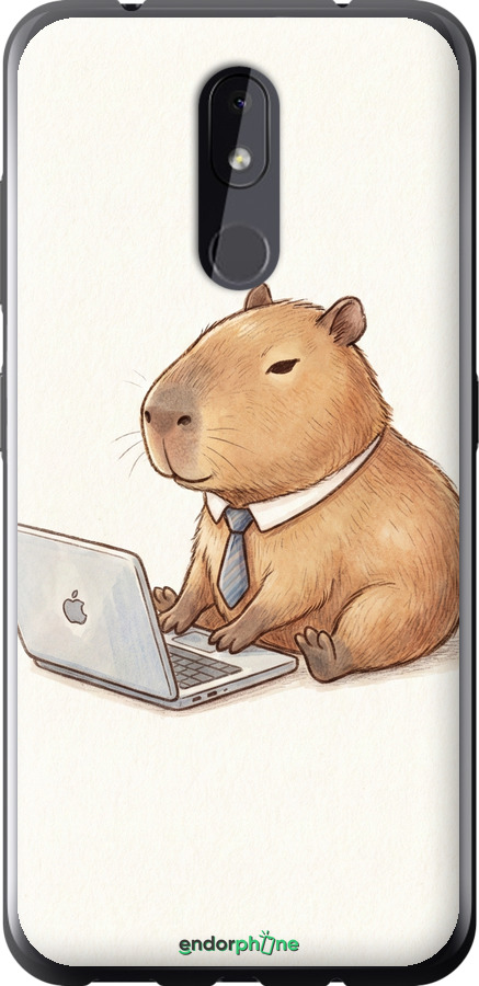 Силиконовый чехол Funny Capybara CEO Working для Nokia 3.2 - 6777u-1705 изображение 