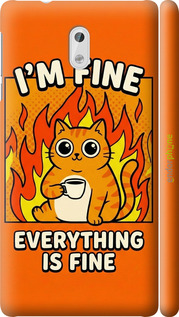 3D пластиковий матовий чехол Funny Cat для Nokia 3 - 6786m-818 изображение 