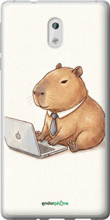 2D пластиковый чехол 'Funny Capybara CEO Working' для Nokia 3 изображение 3