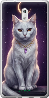 2D пластиковий чехол Mystic White Cat Gothic Dark Purple Gold для Nokia 3 - 6805t-818 изображение 