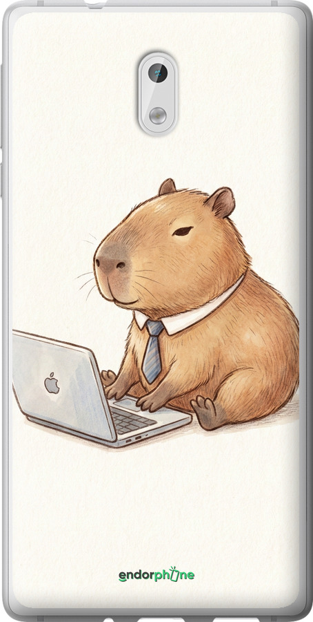 2D пластиковый чехол Funny Capybara CEO Working для Nokia 3 - 6777t-818 изображение 
