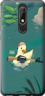 Силиконовый чехол Уточка с автоматом для Nokia 5.1 - 6356u-1529 изображение 