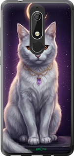 Силиконовый чехол Mystic White Cat Gothic Dark Purple Gold для Nokia 5.1 - 6805u-1529 изображение 
