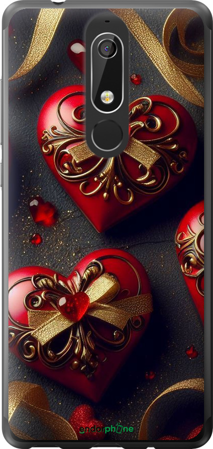 Силіконовий чехол Сердечки v4 для Nokia 5.1 - 5834u-1529 изображение 
