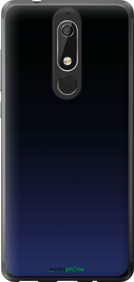 Силиконовый чехол Градиент в тёмно - синем стиле для Nokia 5.1 - 6542u-1529 изображение 