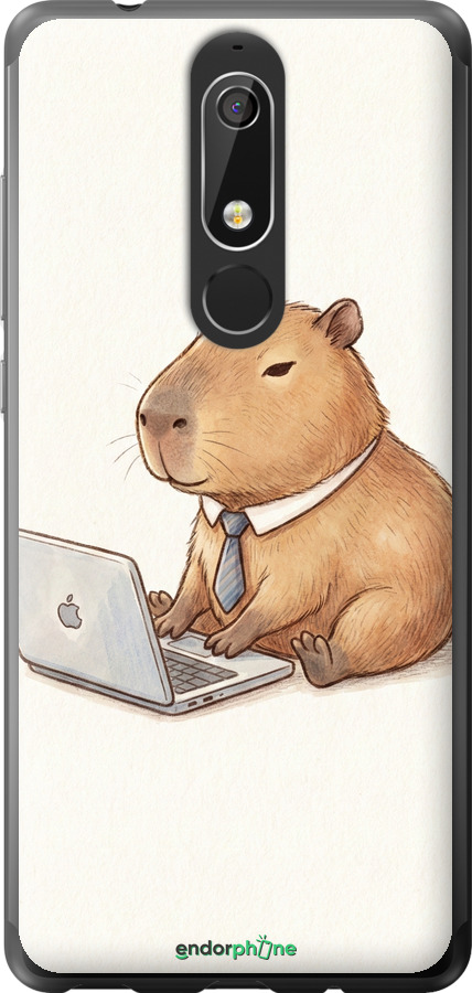 Силіконовий чехол Funny Capybara CEO Working для Nokia 5.1 - 6777u-1529 изображение 