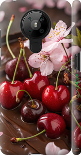 3D пластиковий матовий чехол Вишня у шоколаді для Nokia 5.3 - 6698m-2102 изображение 