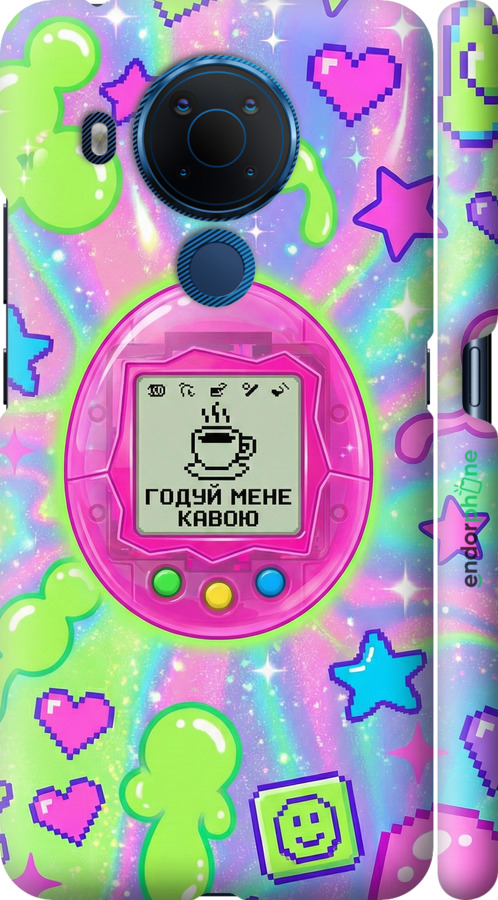 3D пластиковый матовый чехол Y2K Aesthetic Retro Pet: Годуй мене кавою для Nokia 5.4 - 6784m-2279 изображение 