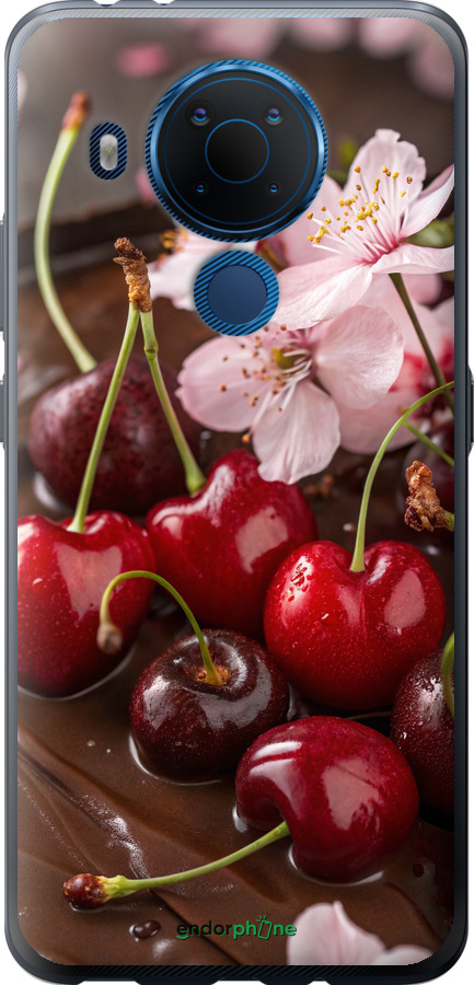 Силиконовый чехол Вишня в шоколаде для Nokia 5.4 - 6698u-2279 изображение 