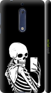 3D пластиковий матовий чехол Скелет робить Selfie для Nokia 5 - 6535m-804 изображение 