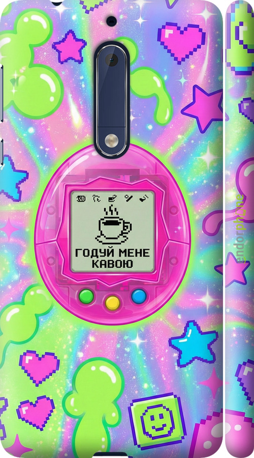 3D пластиковый матовый чехол Y2K Aesthetic Retro Pet: Годуй мене кавою для Nokia 5 - 6784m-804 изображение 