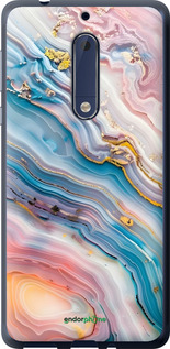 Силиконовый чехол Мрамор красивый для Nokia 5 - 6376u-804 изображение 