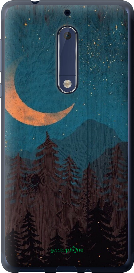 Силиконовый чехол Звездный лес для Nokia 5 - 6480u-804 изображение 