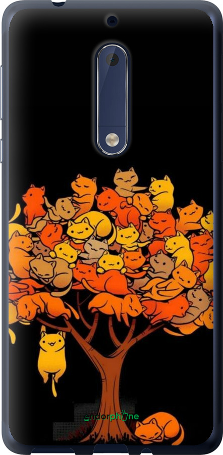 Силиконовый чехол Дерево и котики для Nokia 5 - 6516u-804 изображение 